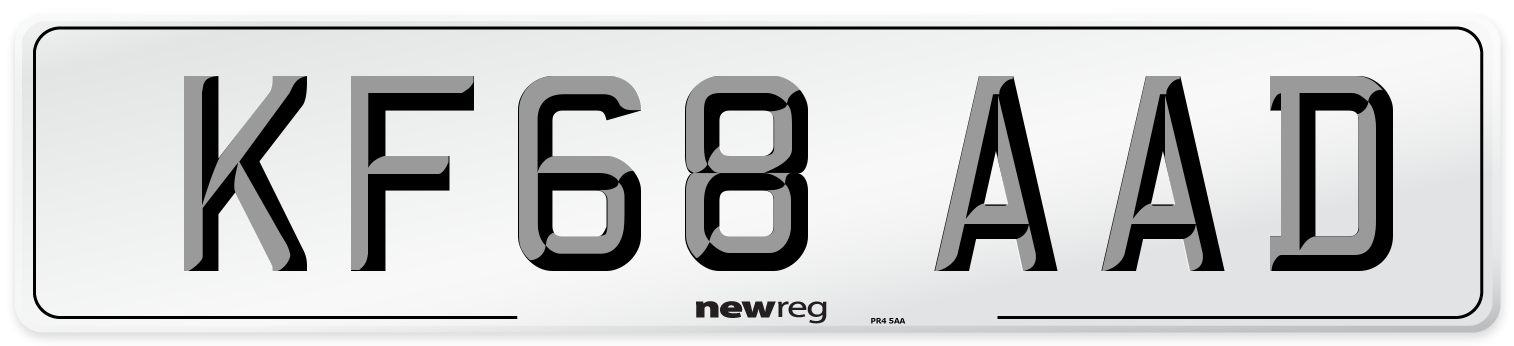 KF68 AAD Number Plate from New Reg